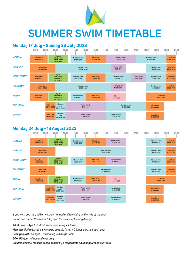 Swimming Timetables Wellington Health & Fitness Club Crowthorne